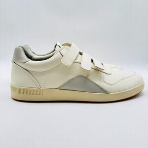 Everlane ReLeather Sneaker Mens 13 White Gray Leather Minimalist Hook Loop Shoes